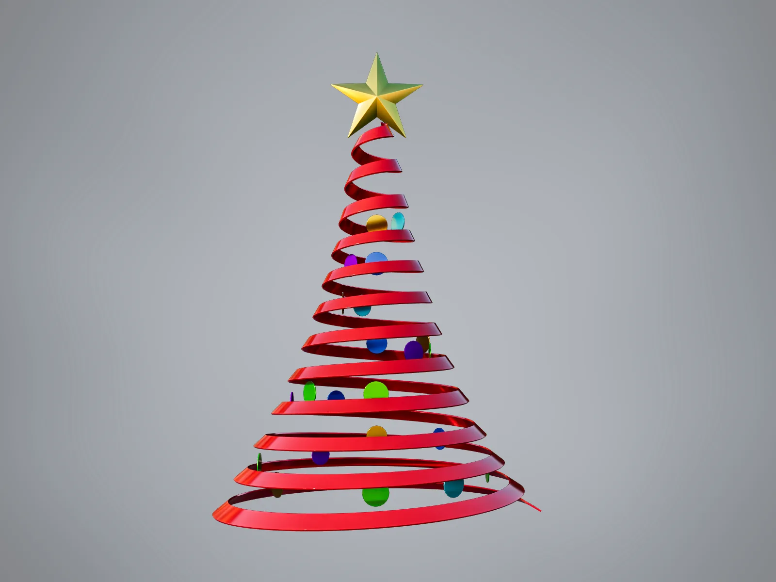 Christmas Red Ribbon Tree 3D Model